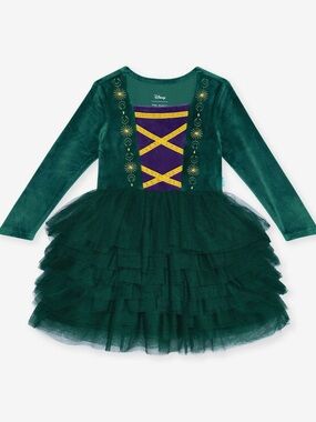 NWT Hocus Pocus Winifred Posh Peanut Velour Tulle Dress Girls Sz 8-12yrs Disney
